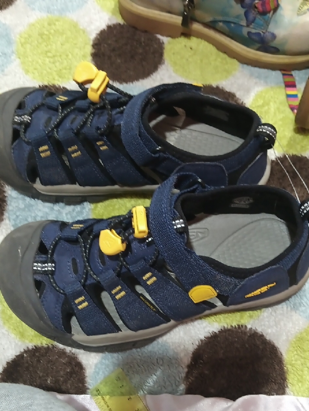 KEEN Navy Blue and Yellow Kids Closed-Toe Sandals